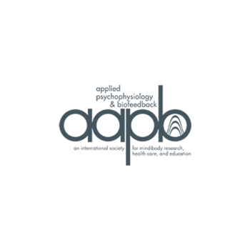 AAPB logo with text: "applied psychophysiology & biofeedback" and "educational society for mind-body health and optimal perfo