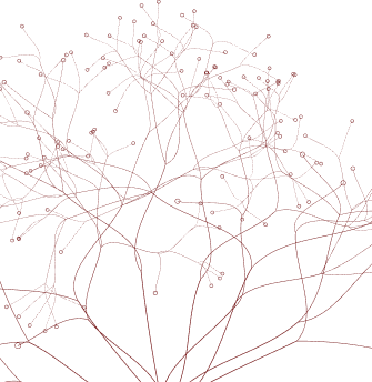 Red branching network on black background, resembling interconnected lines and nodes.
